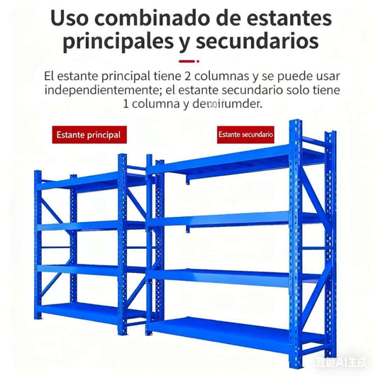 Estante Metalico Rack 2 unidades bodega repisas racks blanco 200cm X 200cm X 60cm 800 Kgs