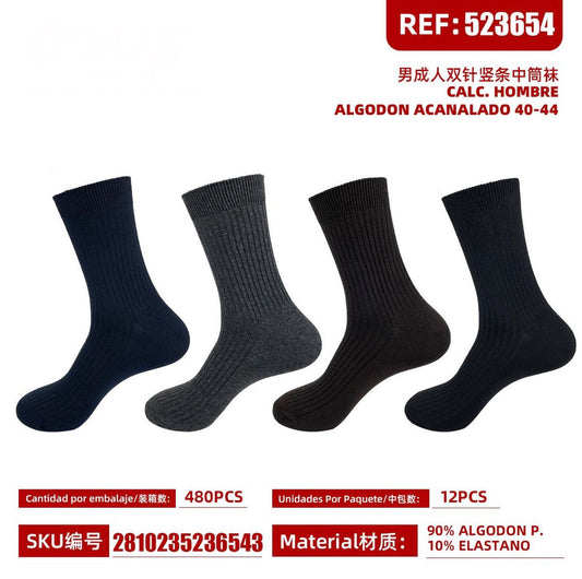 PACK-CALC. HOMBRE ALGODON ACANALADO 40-44 REF: 523654